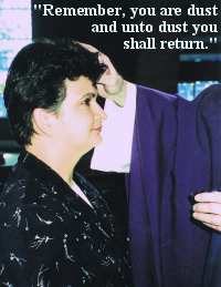 photo of woman receiving the mark of ashes