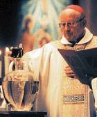 photo of Bishop Bullock blessing oils at Chrism Mass