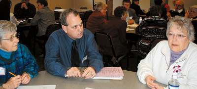photo of (from left) Sr. Noel Le Claire, Greg Layton and Malu Durkin