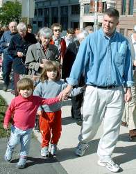 photo of recent Rosary March around the block at St. Raphael Cathedral in Madison