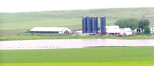 Farm in Waunakee lies under water