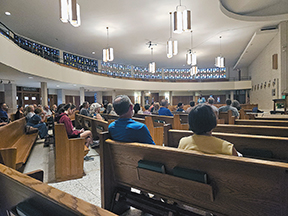 Parishioners from St. Joseph the Worker Pastorate and St. Dominic Pastorate attend a healing service at St. Mary Church in Platteville, (Contributed photo/Fr. Steve Brunner)